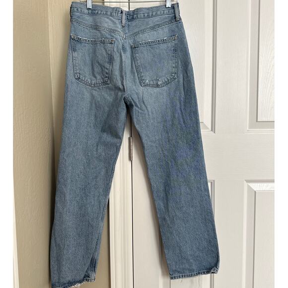 AGOLDE 90's Distressed Mid-Rise Straight Leg Jeans 28 - Picture 6 of 8